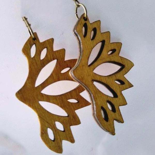 Wooden Butterfly Earrings Design Laser Cut Free DXF File