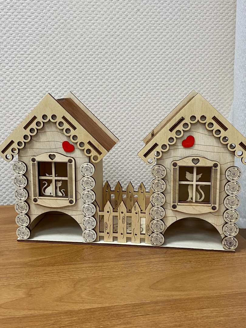 Wooden Cat House Cnc Cutting Free Vector File