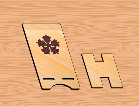 Wooden Cell Phone Stand Christmas Snowflakes Template Laser Cut Free DXF File