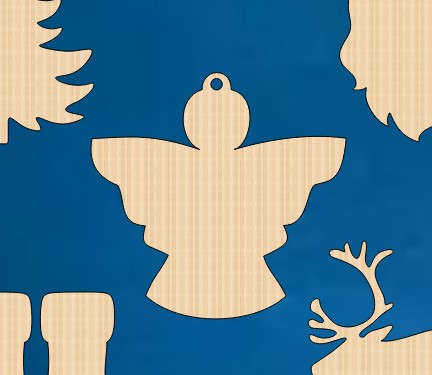 Wooden Christmas Angel Craft Blank Decoration Laser Cut Free Vector File