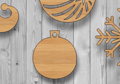 Wooden Christmas Ornament Ball Blank Unfinished Craft Decoration Laser Cut Free Vector File
