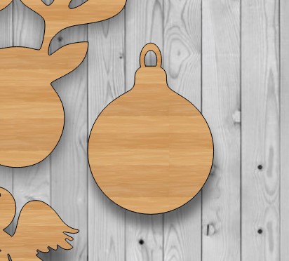 Wooden Christmas Round Bauble Craft Blank Laser Cut Free Vector File
