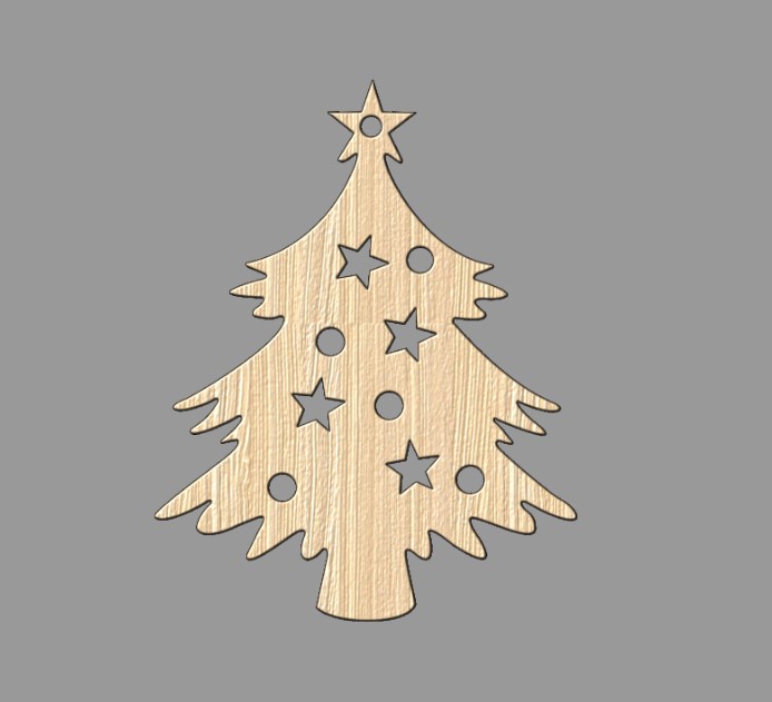 Wooden Christmas Tree Craft Decoration Laser Cut Free Vector File