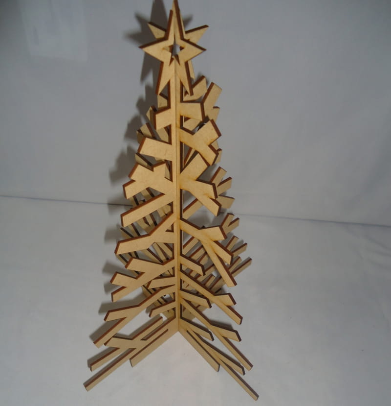 Wooden Christmas Tree Laser Cut Free Vector File