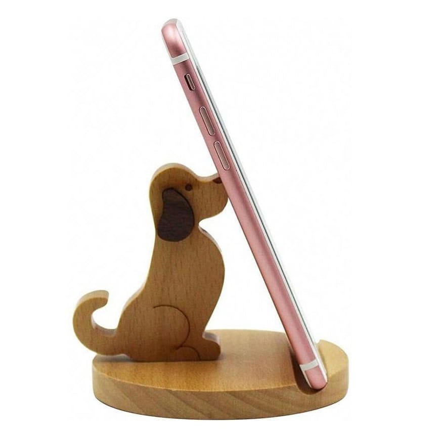 Wooden Cute Dog Cellphone Holder Stand Laser Cut Free Vector File