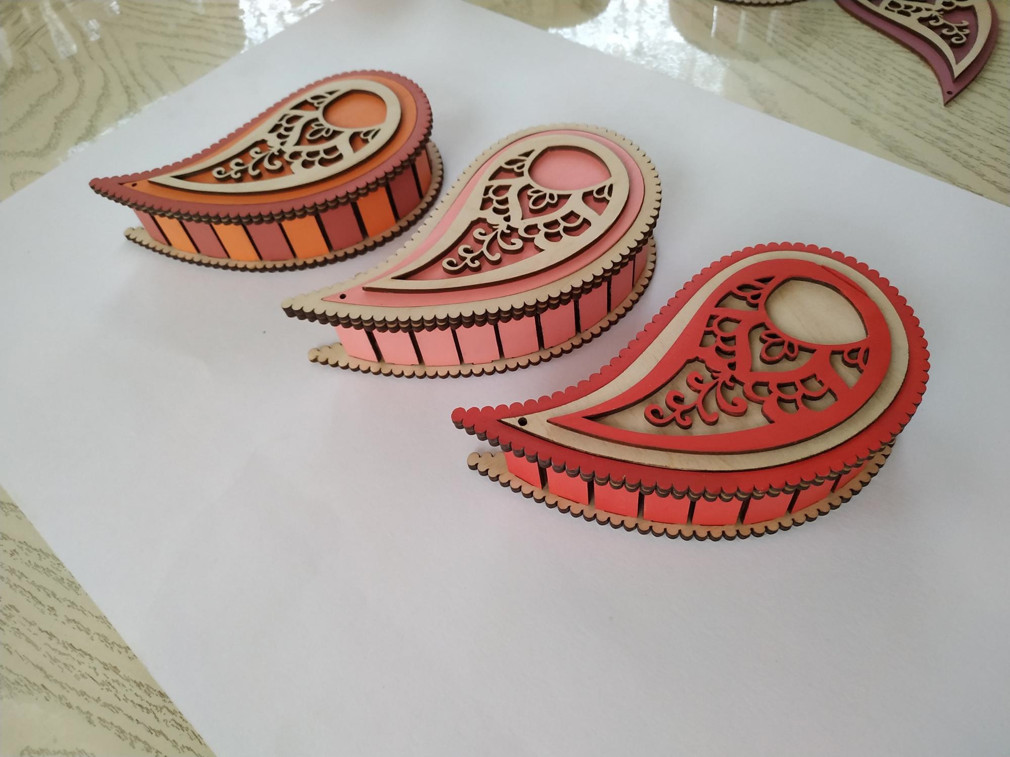 Wooden Decor Teardrop Box Yin Yang Box For Laser Cut Free Vector File