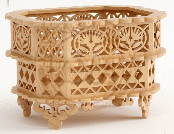 Wooden Decorative Basket Cnc Plans For Laser Cut Free Vector File
