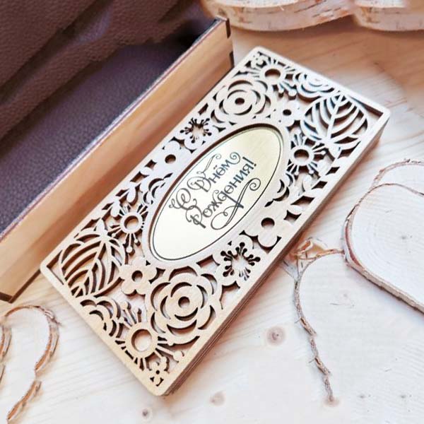 Wooden Decorative Sliding Gift Box For Laser Cut Free Vector File