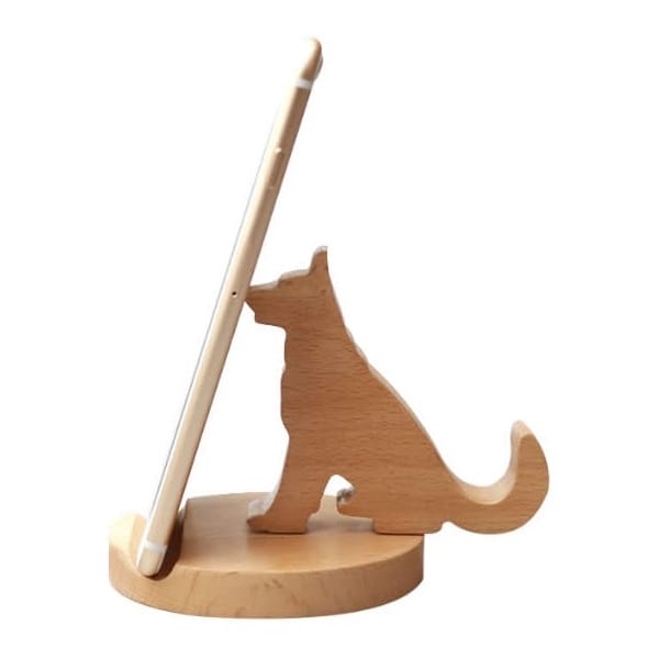 Wooden Dog Cell Phone Holder Stand Laser Cut Free Vector File