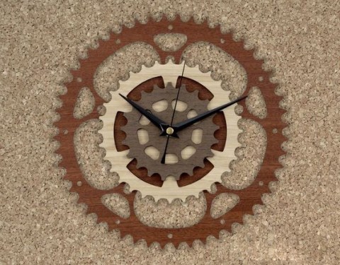 Wooden Gear Clock Cnc Free Vector File
