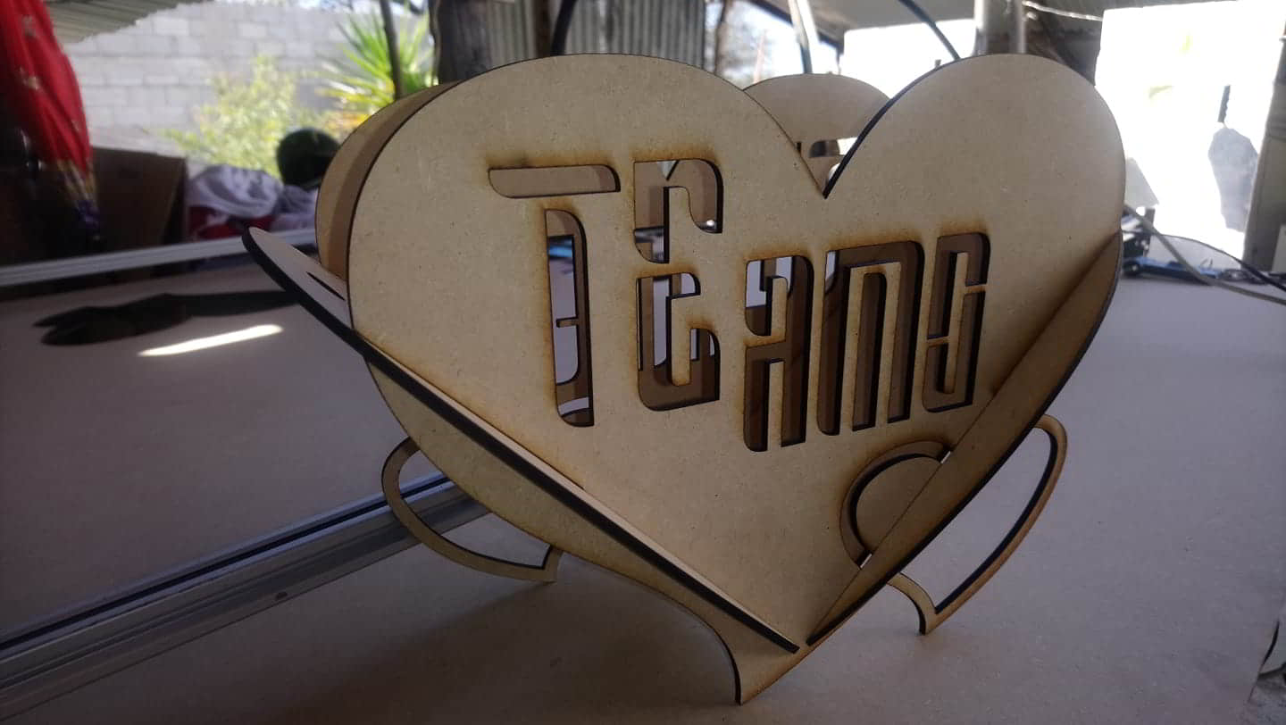 Wooden Heart Shape Napkin Holder Laser Cutting Free Vector File