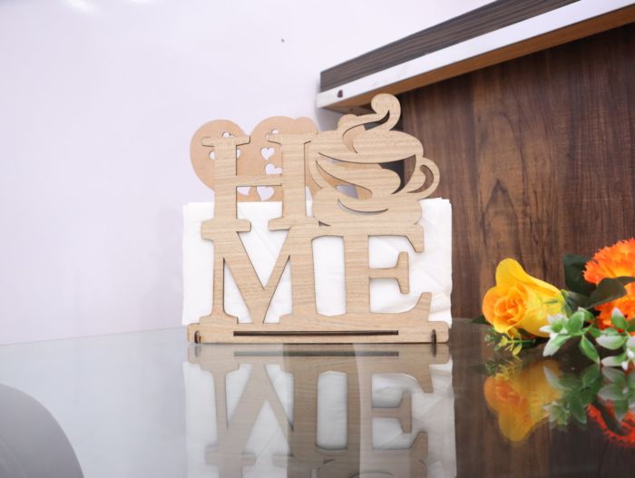 Wooden Home Napkin Holder 3mm Laser Cutting Free DXF File