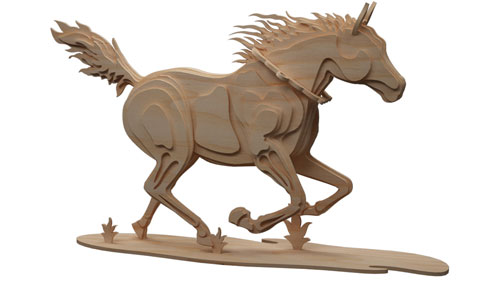 Wooden Horse For Laser Cut Cnc Free DXF File