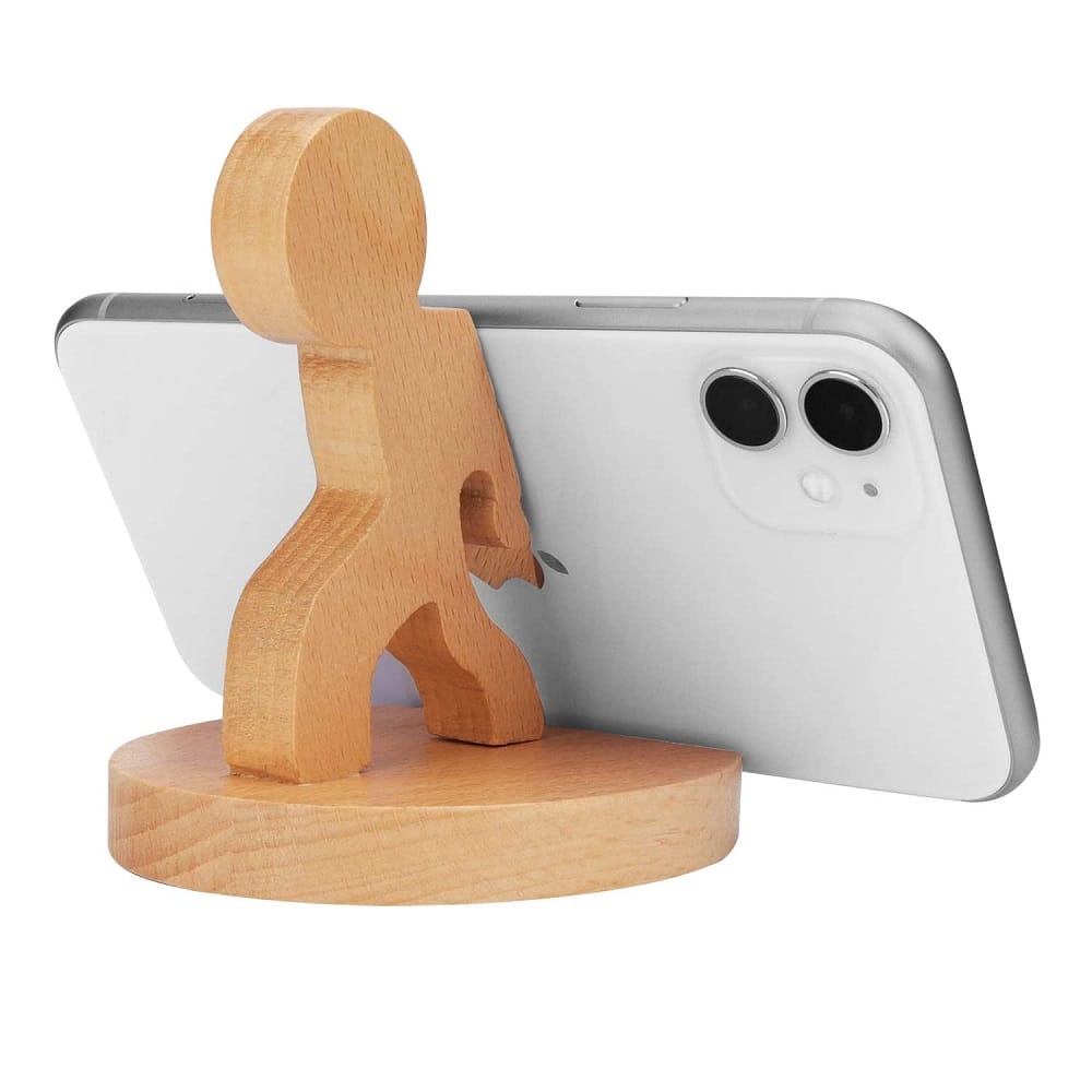 Wooden Kung Fu Kid Smart Phone Holder Stand Laser Cut Free Vector File