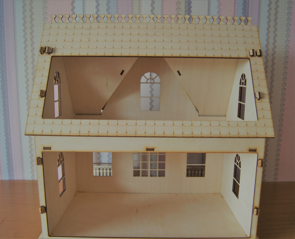 Wooden Model House For Laser Cut Free Vector File