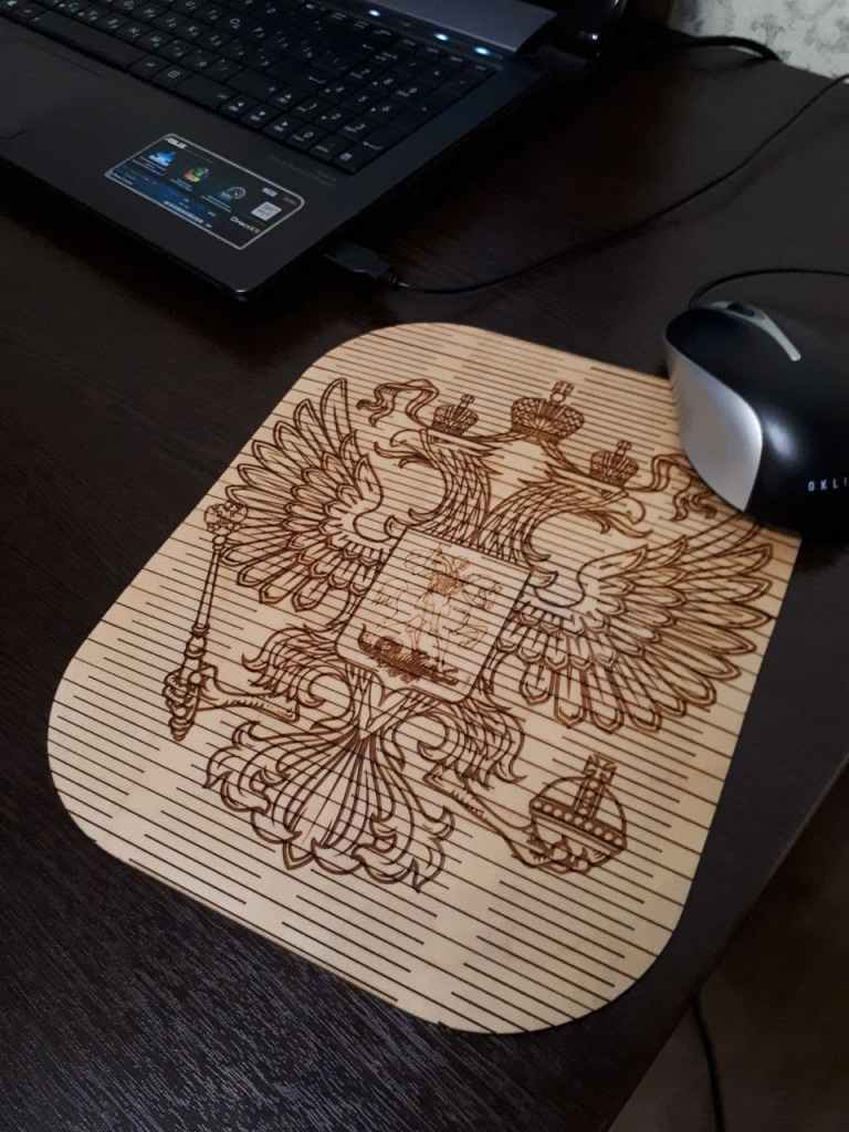 Wooden Mouse Pad For Laser Cutting Free Vector File