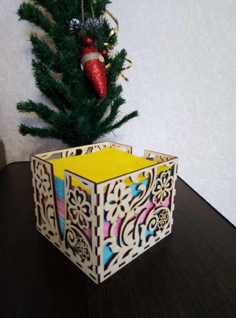 Wooden Napkin Holder Napkin Box 3mm For Laser Cut Free DXF File