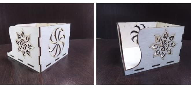 Wooden Napkin Holder With Pattern Laser Cutting Free Vector File