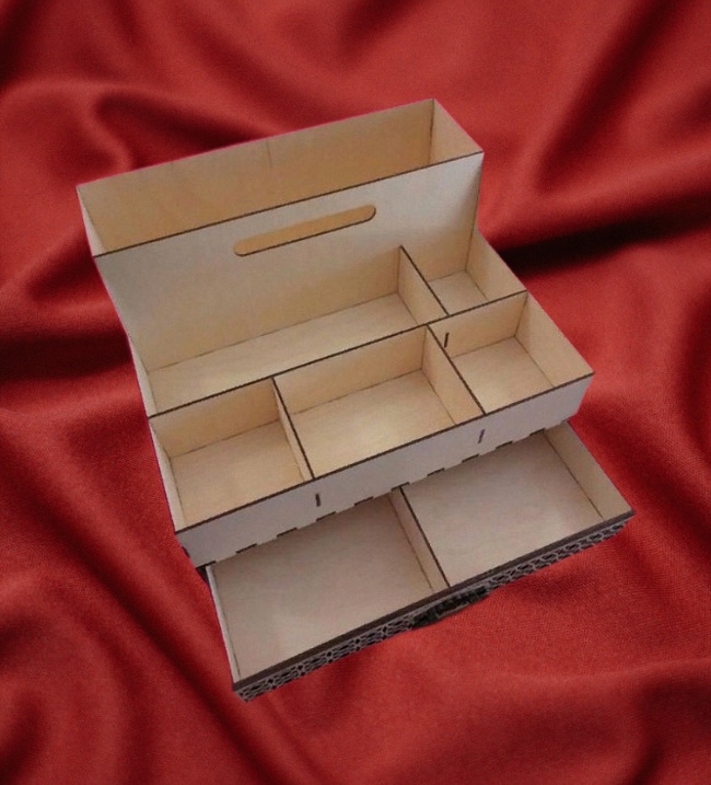 Wooden Office Desk Organizer Laser Cut Free Vector File