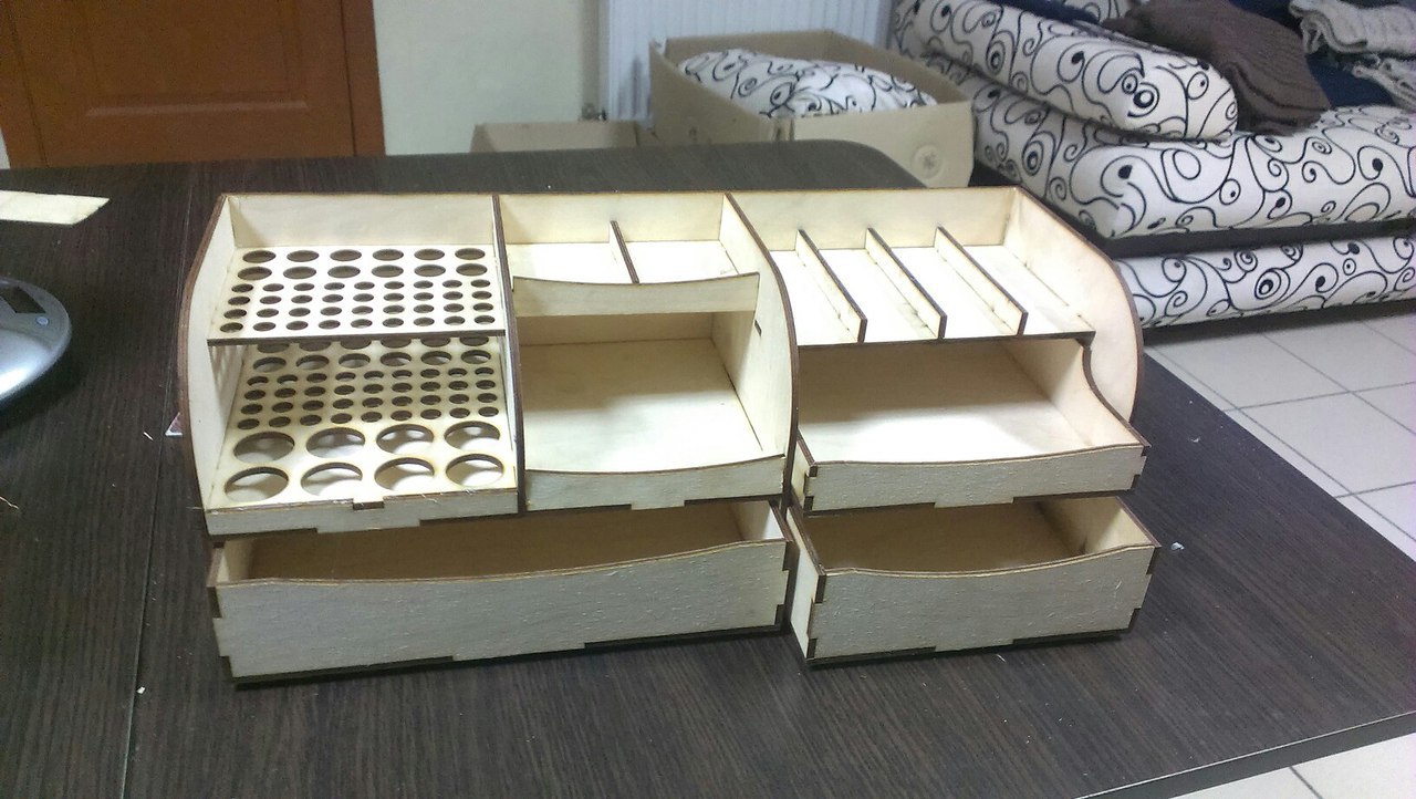 Wooden Organizer For Laser Cutting Free Vector File