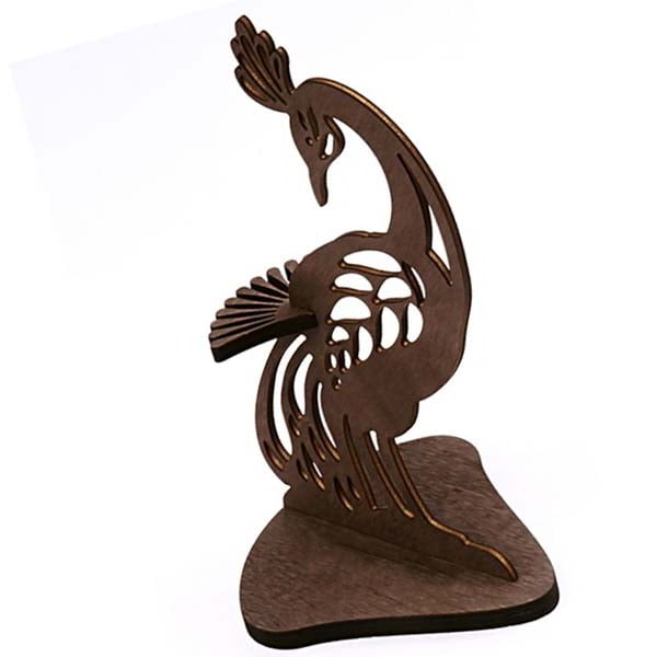 Wooden Peacock Napkin Holder Dining Table Decor Laser Cutting Free DXF File