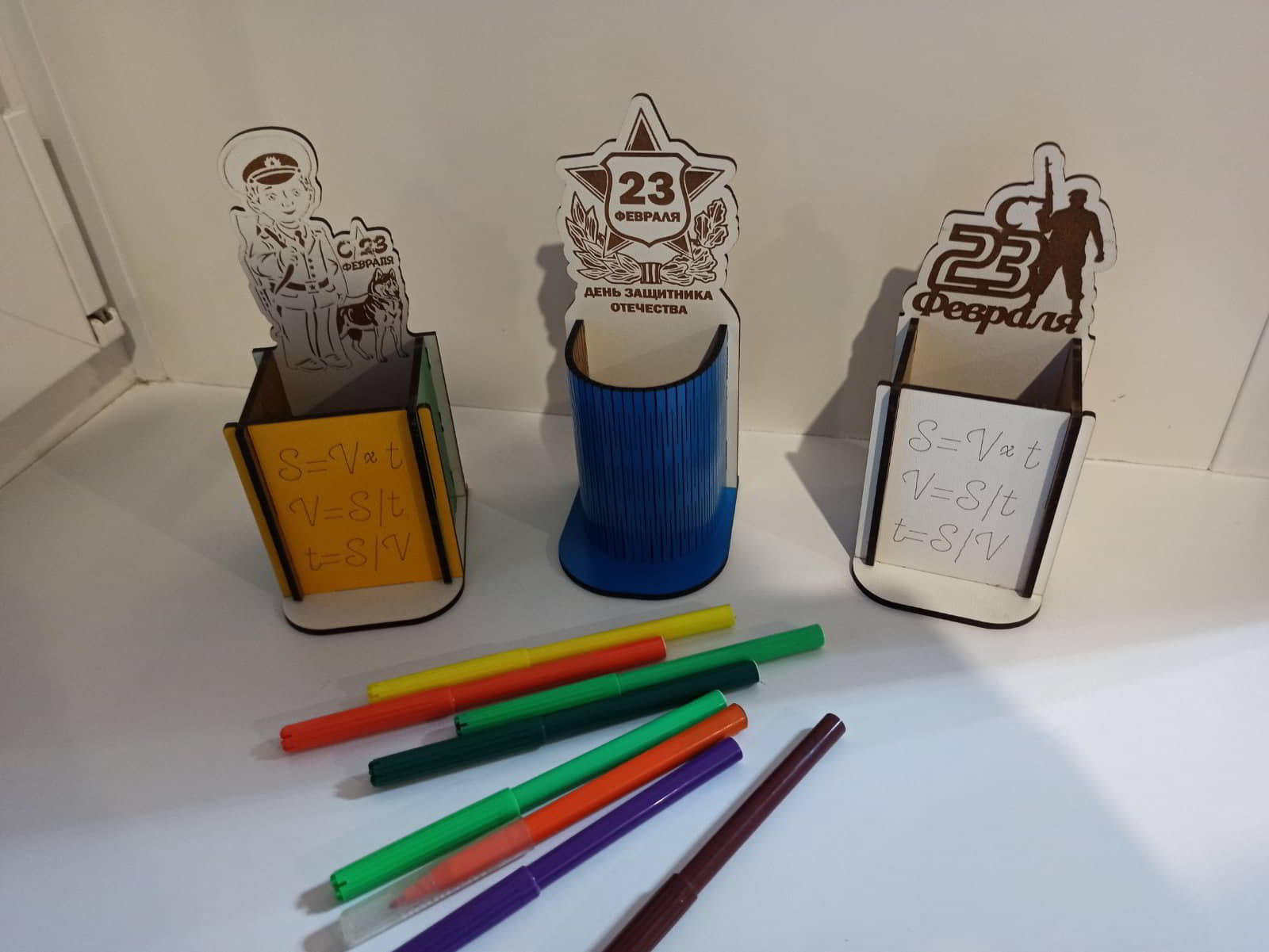 Wooden Pen Holder Desk Pencil Stand Laser Cut Free Vector File