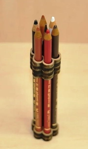 Wooden Pencil Holder Laser Cut Free Vector File