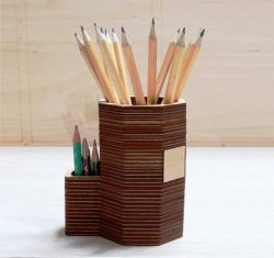 Wooden Pencil Stand Model Laser Cut Free DXF File