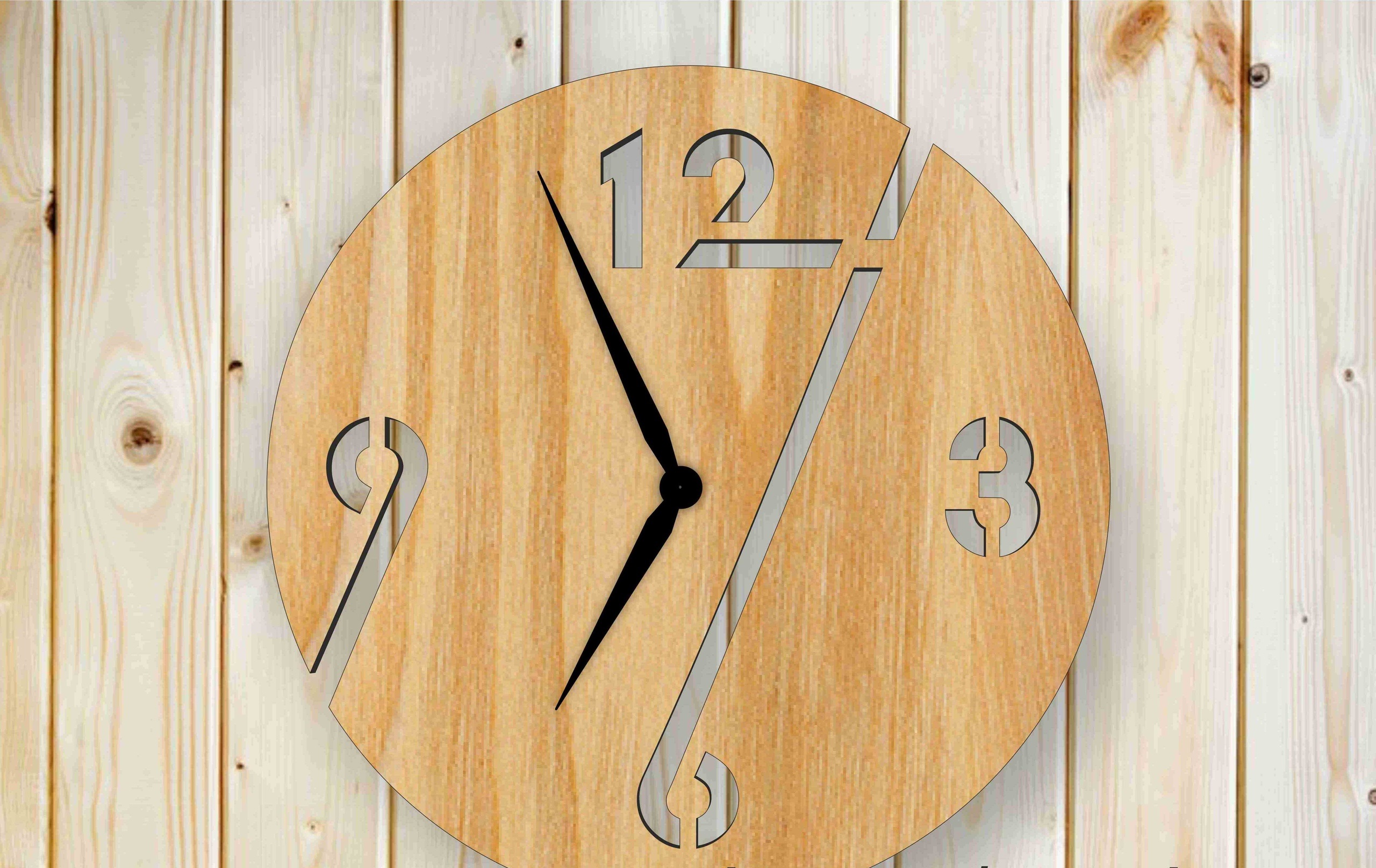 Wooden Simple Clock Free Vector File