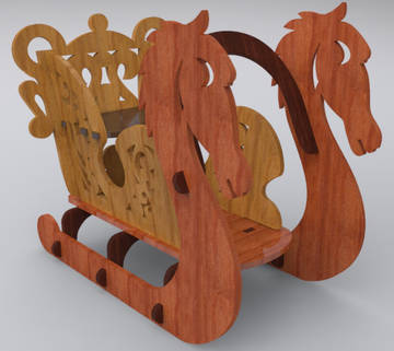 Wooden Sleigh Laser Cut Free DXF File