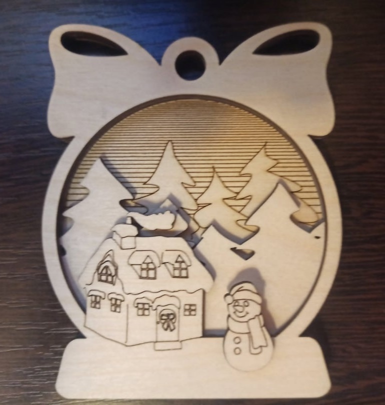 Wooden Splicing Ornament For Laser Cut Free Vector File