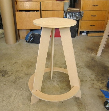 Wooden Stool With Round Seat For Laser Cut Free DXF File