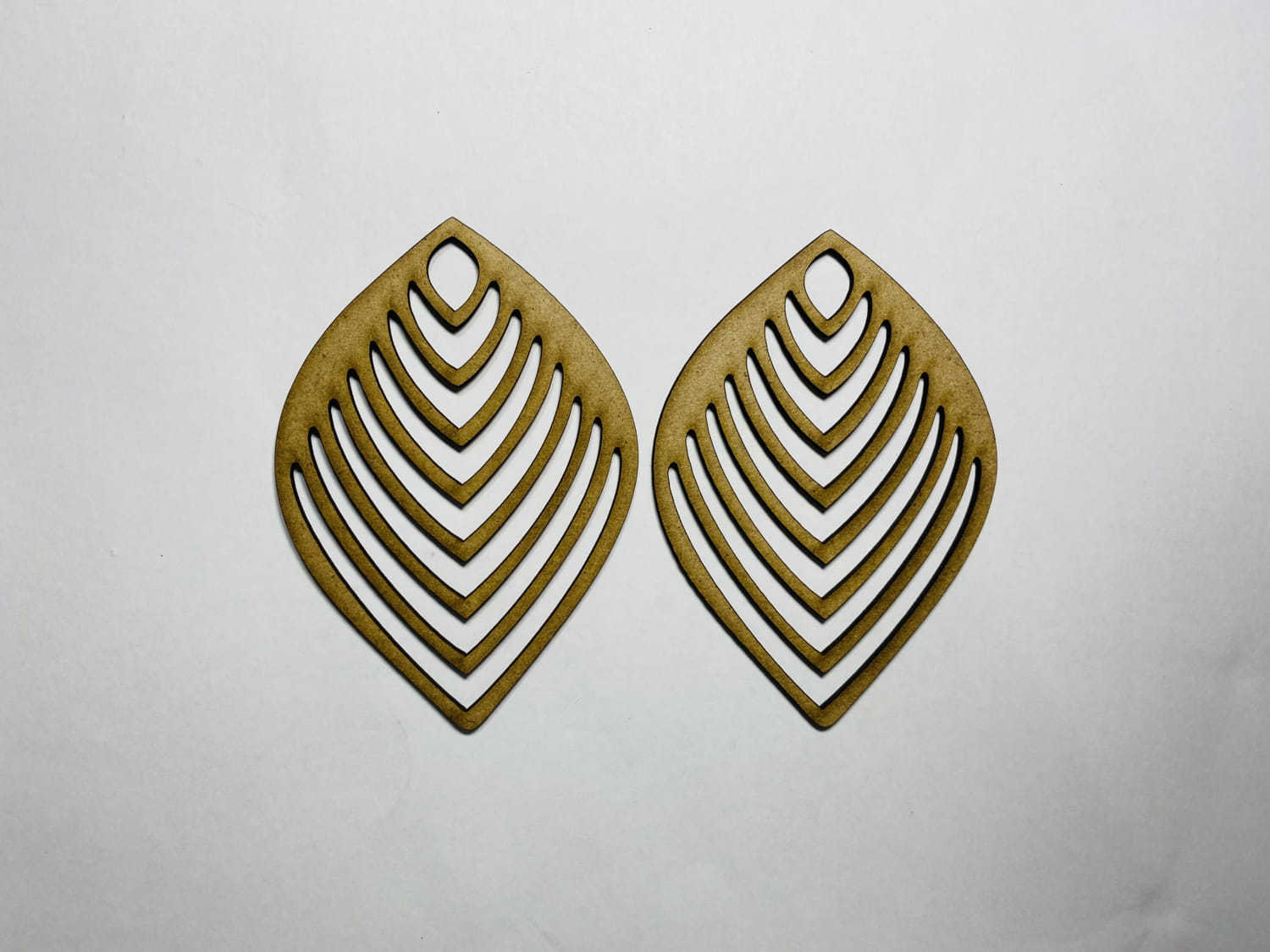 Wooden Teardrop Earrings Laser Cut Free DXF File