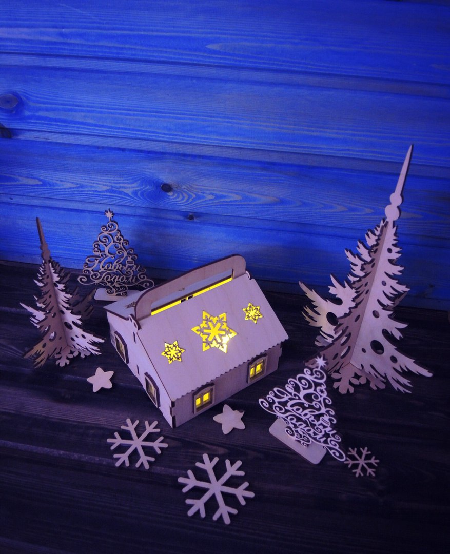 Wooden Village House For Laser Cut Free Vector File
