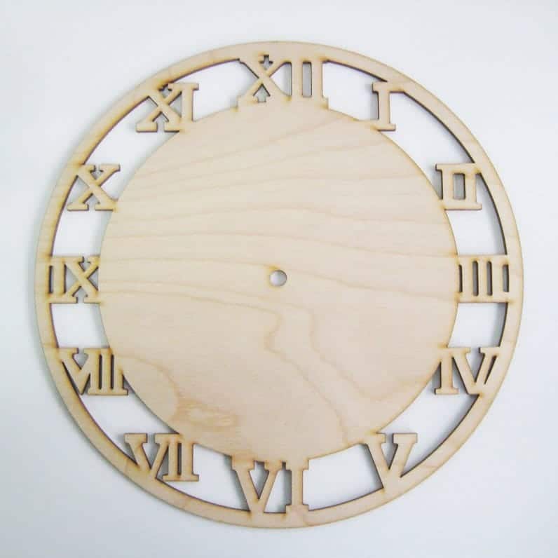 Wooden Wall Clock Face With Roman Numerals Laser Cut Free Vector File