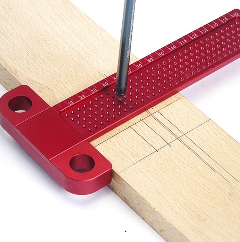 Woodworking t-ruler Scriber Square Hole Gauge For Laser Cut Free Vector File