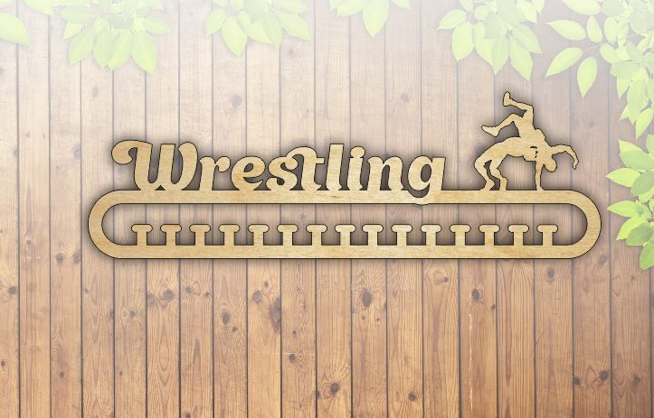 Wrestling Medal Hanger Template For Laser Cut Free Vector File