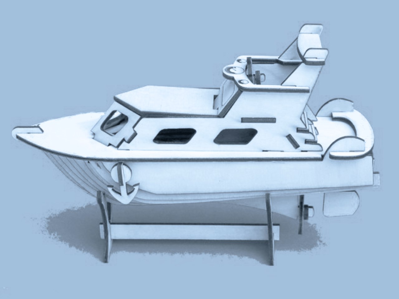 Yacht Puzzle Model For Laser Cut Free Vector File