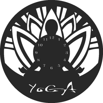 Yoga Clock Free Vector File