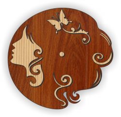 Young Woman Wall Clock Download For Laser Cut Plasma Free DXF File